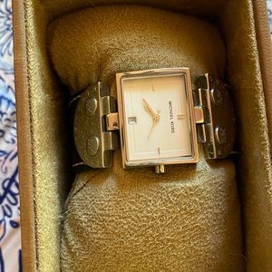 Michael Kors Black Leather Watch